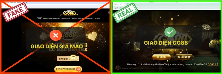 Bóc Trần Website Go88 Giả Mạo Cách Phân Biệt Thật Giả Trong 5 Phút 2 Trang chủ Go88.com thật luôn sử dụng HTTPS và hiện ổ khóa bảo mật, còn trang giả Go88.com đôi khi chỉ là HTTP